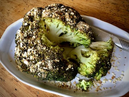 What’s cooking today: Roasted broccoli with a poppadom crumb