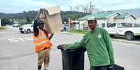 Godfree Watson, 31, and Joey Quine, 40, say they have been homeless for more than 10 years. The pair collect and sell recycling material to survive. (Photos: Siphokazi Mnyobe)