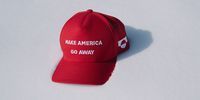 A "Make America Go Away" baseball cap, distributed for free by Danish artist Jens Martin Skibsted, arranged in Sisimiut, Greenland, on Sunday, March 30, 2025. Greenland's new prime minister Jens-Frederik Nielsen said the arctic island won't become American, the first comments he's made since forming a government on Friday. Photographer: Juliette Pavy/Bloomberg via Getty Images