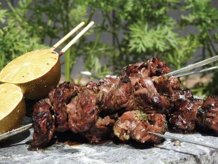 Roger Mooking’s Wavy Skirt Skewers