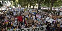 epa07855832 Protesters attend a demonstration as a part of the Fridays for Future global climate strike in Central London, Britain, 20 September 2019. Millions of people around the world are taking part in protests demanding action on climate issues. The Global Strike For Climate is being held only days ahead of the scheduled United Nations Climate Change Summit in New York.  EPA-EFE/WILL OLIVER