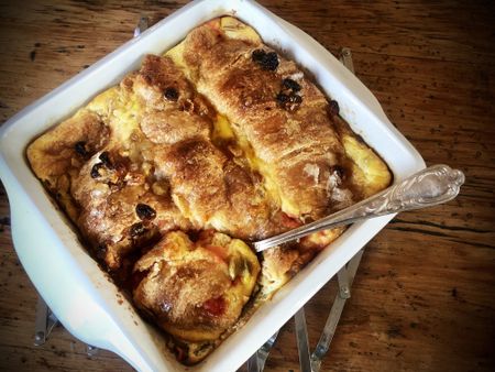 What’s cooking today: Croissant and butter pudding with cardamom and sultanas