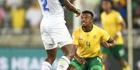 Lesotho’s Motlomelo Mkhwanazi and Teboho Mokoena during the 2026 Fifa World Cup qualifier in Polokwane on 21 March. Photo: Philip Maeta/Gallo Images