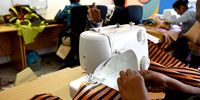 Women sewing carrier bags which are sold in partnership with the Kolisi Foundation. (Photo: Nasief Manie / Spotlight)