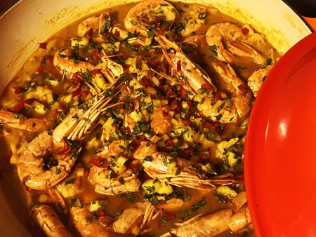 What’s cooking today: Prawn and mango curry with a mango salsa