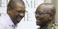 Jacob Zuma with advocate Dali Mpofu. (Photo: Mandla Langa)