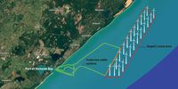 The proposed Gagasi wind farm off the coast of Richards Bay in KwaZulu-Natal. (Graphic: Jocelyn Adamson)