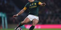 Johan Goosen of South Africa kicks a conversion during the Old Mutual Wealth Series match between England and South Africa at Twickenham Stadium on 12 November 2016 in London, England.  (Photo: Shaun Botterill / Getty Images)