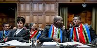 Ronald Lamola (C), Minister of Justice of South Africa, and Vusimuzi Madonsela (R), South African Ambassador to the Netherlands, at the International Court of Justice (ICJ), prior to the hearing of the genocide case against Israel through South Africa, in The Hauge, The Netherlands, 11 January 2024. According to the South Africans, Israel is currently committing genocidal acts against Palestinians in the Gaza Strip. Thousands of Israelis and Palestinians have been killed since the militant group Hamas launched an unprecedented attack on Israel from the Gaza Strip on 07 October, and the Israeli strikes on the Palestinian enclave which followed it.  (Photo: EPA-EFE / REMKO DE WAAL)