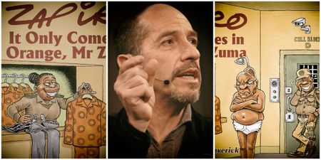 Drawn out: Zapiro’s latest annual book reflects the political climate — where the ‘wheels of justice are grinding slowly’