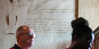 An installation with writing engraved in its plasterwork is one of the pieces that are accessible to people with visual impairments at the District Six Museum, Cape Town on 24 April, 2023. (Photo: Shelley Christians)