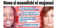 The front page of the Kiswahili newspaper, Tanzanite, at the weekend which claimed that CPJ media activists Muthoki Mumo and Angela Quintal were spies. Photo: Twitter.