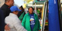 A DA supporter arrives to vote in Ward 2, Barrydale. (Photo: Shelley Christians)