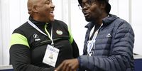 Gayton McKenzie president of the Patriotic Alliance and Makashule Gana at the IEC Results Operation Centre in Midrand on 01 June 2024.(Photo: Felix Dlangamandla)
