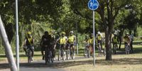 Cyclists along the cycle path at Liesbeek near Hartleyvale stadium in Cape Town, South Africa on 24 February 2023. (Photo: Brenton Geach) 