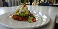 My breakfast latke served with avo, cream cheese and an egg. (Photo: Wanda Hennig) 