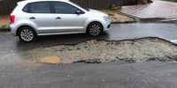 A pothole on Forbes street in Meadowlands, Soweto. (Photo: Leon Sadiki)