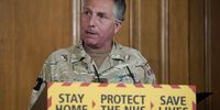 General Sir Nick Carter, UK chief of the defence staff, speaks at a government press briefing during the coronavirus crisis, 22 April 2020. General Carter noted that the highly secretive 77th Brigade was “helping to quash rumours from misinformation, but also counter disinformation”. (Photo: Crown Copyright)<br>