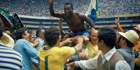 Pelé celebrates after winning the 1970 World Cup in Mexico.
