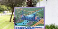 Joburg artist’s stroke of inspiration immortalises Delta Park’s storm-battered Blue Bridge