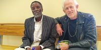 Old foes eat their lunch and have a conversation that is 38 years overdue. Retired security branch police officer Mohanoe Makhetha declared former detainee Maurice Smithers (right) of giving false testimony in 1982, till he corrected this in court yesterday.  (Photo: Ufriend Ho)