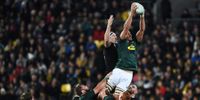 Springbok lock Eben Etzebeth catches the ball in Saturday's 16-16 Rugby Championship draw with the All Blacks, 27 July 2019. (Photo: Andrew Cornaga)