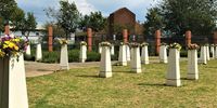 White pillars in the Garden of Remembrance, next to the Sharpeville Exhibition Centre, commemorate the area where many of the bodies of 69 were shot by apartheid police on 21 March 1960 were found. (Photo: Masego Mafata)