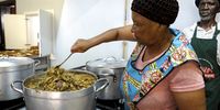 SA Harvest - Nourishing Our Country - Cape Town. The Service Dining Rooms.<br> Regina Philander (Cook)  Back-Isrel Mgizi</p>
<p>(Photo Joyrene Kramer)