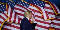 U.S. President Donald Trump concludes his remarks during a campaign rally at Newport News/Williamsburg International Airport on September 25, 2020 in Newport News, Virginia.  Photo by Drew Angerer/Getty Images)