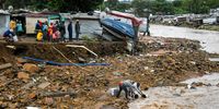 Shacks washed away at the informal settlement between M19 and Quarry road on April 12, 2022 in Durban, South Africa. (Photo by Gallo Images/Darren Stewart)