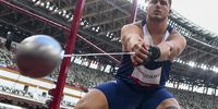 epa09387037 Christos Frantzeskakis of Greece competes in the Men's Hammer Throw qualification at the Athletics events of the Tokyo 2020 Olympic Games at the Oly?mpic Stadium in Tokyo, Japan, 02 August 2021  EPA-EFE/DIEGO AZUBEL