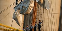 The three-masted 'Cuauhtemoc' tall ship,  flying the Mexican flag, sails in the Seine River during Armada 2023, in Rouen, France, 08 June 2023. Armada 2023, also known as the Armada of Freedom, is the 8th edition of this event which gathers tall ships from around the world in the quays of Rouen.  EPA-EFE/Mohammed Badra