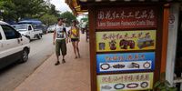 A Chinese-owned shop in Laos advertising ivory products.