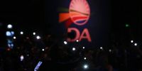 Delegates light up the venue with their cellphones at the Democratic Alliance Federal Conference held at Gallagher Convention centre in midrand on 01 April 2023. (Photo: Felix Dlangamandla)