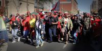 EFF Supporters gathered outside the High Court in Pretoria on Tuesday 23 July 2019 to support Public Protector, Busisiwe Mkhwebane after Minster Pravin Gordhan lodged an appeal against Mkhwebane's findings alleging Gordhan's involvement in the so called SARs "rogue unit". Photo: Chanel Retief