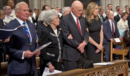 Neil Armstrong memorial packs Washington cathedral