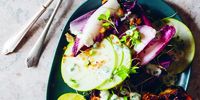 Crunchy Radicchio-and-Apple Salad with Juicy Pork Chops. Photo: Frank Ellis