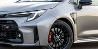 The GR Corolla's 18-inch wheels flanked by aluminium monobloc red calipers.(Photo: Toyota SA)