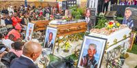 Friends and family at the funeral service of the five deceased children at Naledi Community Hall on 13 October 2024 in Soweto, South Africa. (Photo: Gallo Images / Sharon Seretlo)
