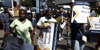 Healthcare workers march through the streets of pretoria on 26 February 2024 for increase in budget for the health sector to accommodate all unemployed healthcare workers.(Photo:Felix Dlangamandla)