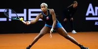 STUTTGART, GERMANY - APRIL 19: Coco Gauff of the United States in action against Veronika Kudermetova during the first round of the Porsche Tennis Grand Prix Stuttgart 2023 at Porsche Arena on April 19, 2023 in Stuttgart, Germany (Photo by Robert Prange/Getty Images)