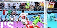  Ramin Rezaeian of IR Iran scores their team's second goal during the FIFA World Cup Qatar 2022 Group B match between Wales and IR Iran at Ahmad Bin Ali Stadium on November 25, 2022 in Doha, Qatar. (Photo by Julian Finney/Getty Images)