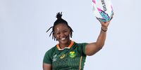 SIZOPHILA SOLONTSI during the South Africa women's national rugby sevens team profile shoot at Stellenbosch Academy of Sport on August 31, 2022 in Stellenbosch, South Africa. (Photo: Thinus Maritz / Gallo Images)