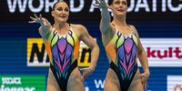 Laura Strugnell and Jess Hayes-Hill of South Africa during the Women's Duet Technical Preliminary round of Artistic Swimming at the 2023 World Aquatics Championships in Fukuoka, Japan, on 14 July 2023. (Photo: Anton Geyser / Gallo Images)