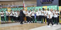 Gayton McKenzie (Minister of Sports, Arts and Culture of South Africa) with Proteas team during the South Africa men's national cricket team arrival at OR Tambo International Airport on June 18, 2025 in Johannesburg, South Africa. (Photo by OJ Koloti/Gallo Images)
