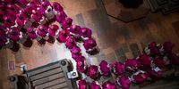 MAINZ, GERMANY - MARCH 02: Germany's leading Catholic clergy gather for mass at Mainzer Dom cathedral on the first day of the German Bishops' Conference (Deutsche Bischofskonferenz) on March 2, 2020 in Mainz, Germany. High on the gathering's agenda is the selection of a successor to well-respected Cardinal Reinhard Marx, who has announced he will retire. (Photo by Thomas Lohnes/Getty Images)