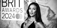 LONDON, ENGLAND - MARCH 02: (EDITORIAL USE ONLY. NO PUBLICATIONS DEVOTED EXCLUSIVELY TO THE ARTIST) (EDITORS NOTE: Image has been converted to black and white.) Maya Jama attends the BRIT Awards 2024 at The O2 Arena on March 02, 2024 in London, England. (Photo by Gareth Cattermole/Getty Images)