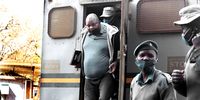  Arrested Movement For Democratic Change Alliance (MDC) activist Job Sikhala arrives in a prison truck at the Harare Magistrates Courts, Zimbabwe, 02 September 2020. Sikhala who is facing charges of inciting the public to protest on the 31 July 2020 is applying for a bail. (Photo: EPA-EFE / Aaron Ufumeli)
