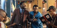Hakeem Kae-Kazim as Mambo and Charles Mnene as Joshua in 'Riding with Sugar'