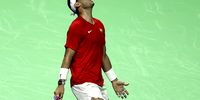 Rafael Nadal of Spain against Botic Van De Zandschulp of Netherlands during the Davis Cup Finals quarterfinal tie between Netherlands and Spain at Palacio de Deportes Jose Maria Martin Carpena on November 19, 2024 in Malaga, Spain. (Photo by Jean Catuffe/Getty Images)